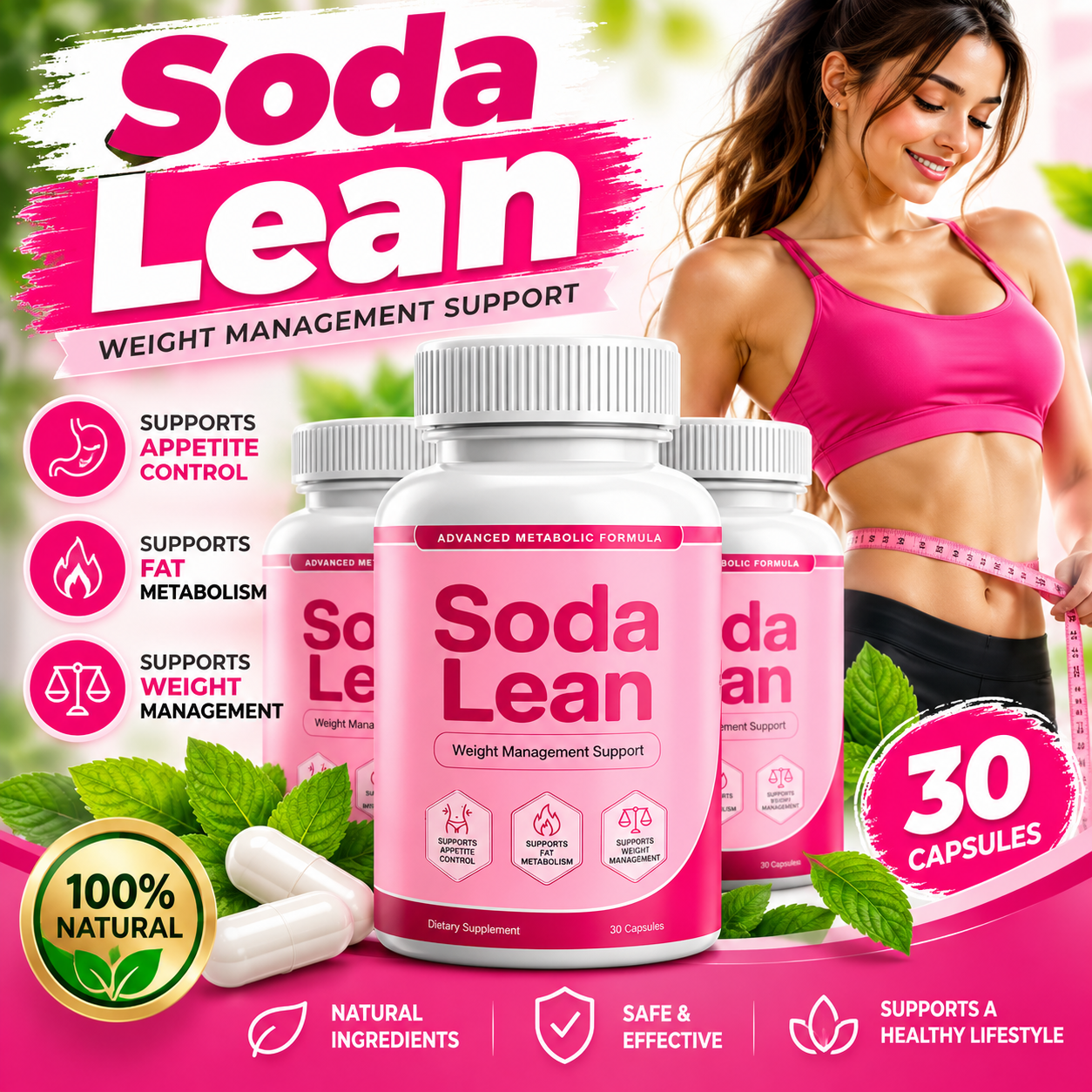 Sodalean weight management support capsules bottle